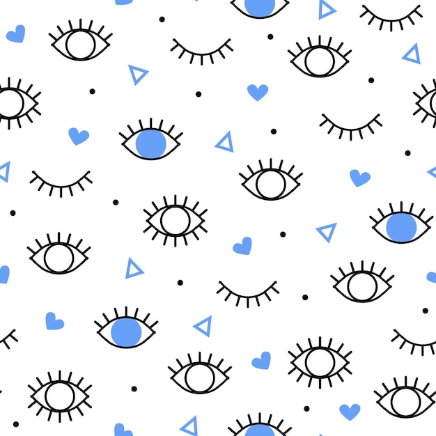 Cartoon seamless eye pattern