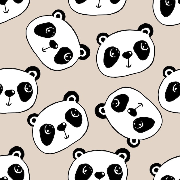 만화 원활한 팬더 곰 패턴 인쇄 디자인 표면 디자인 패션 아이 착용에 사용