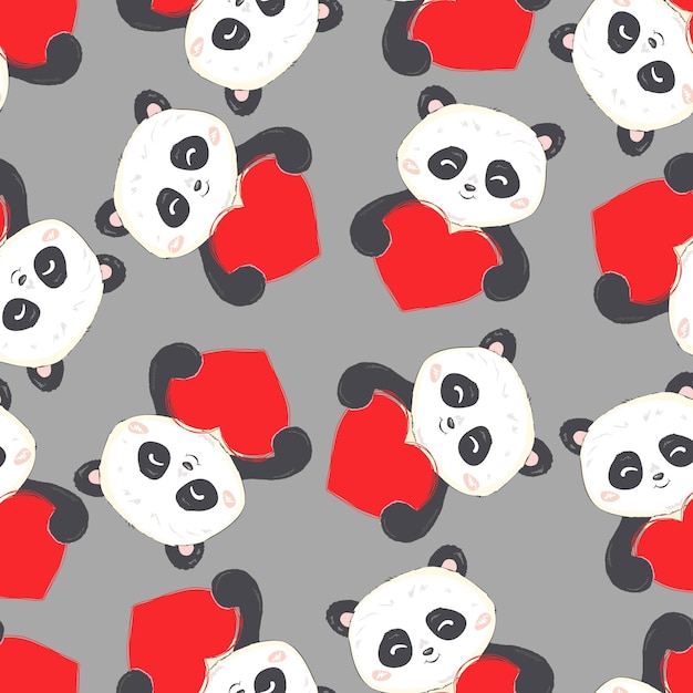 Cartoon seamless panda pattern