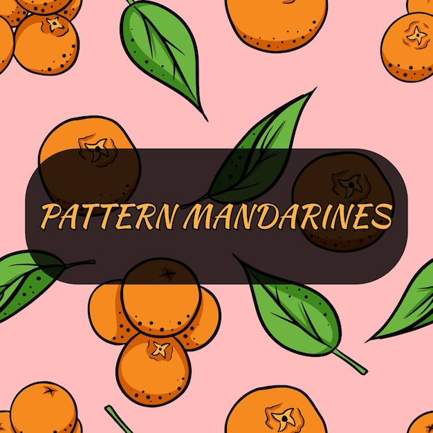 Cartoon seamless pattern with tangerines.