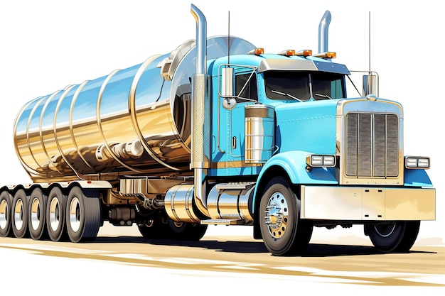 Vector cartoon semi tanker truck available eps10 vector format separated by groups and layers