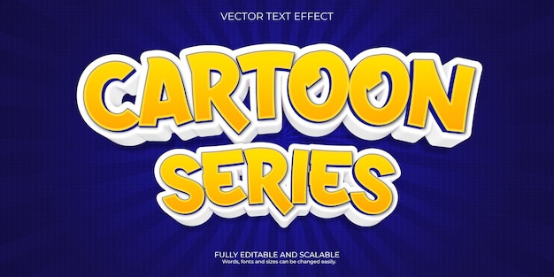 Cartoon series 3d text style effect template premium vector