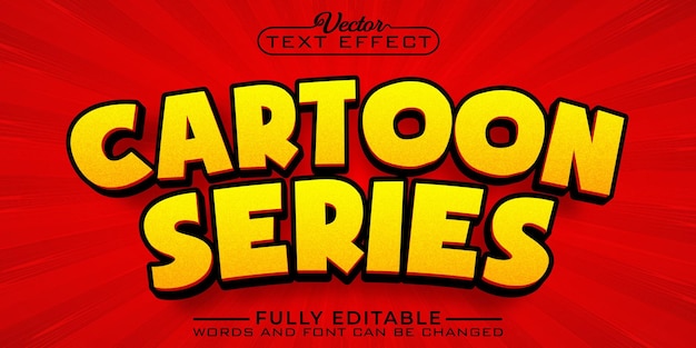 Cartoon Series Vector Editable Text Effect Template