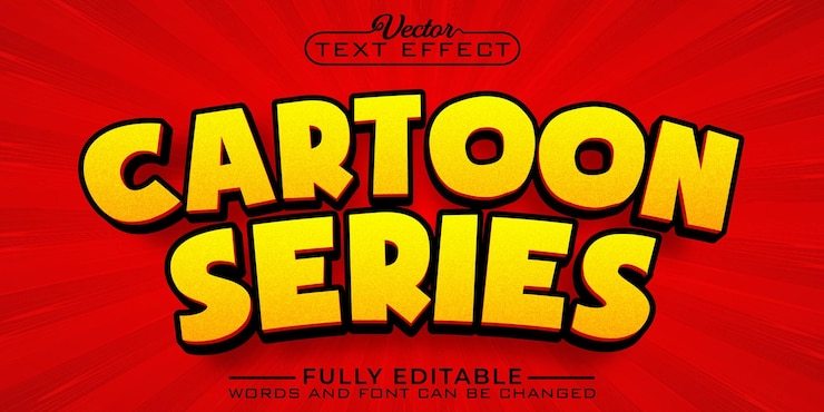 Vector cartoon series vector editable text effect template