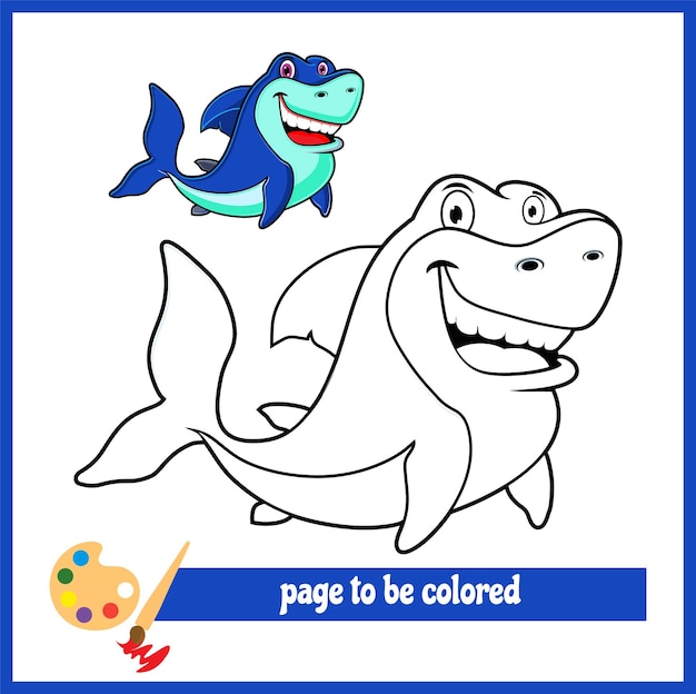 Cartoon shark A coloring pictures