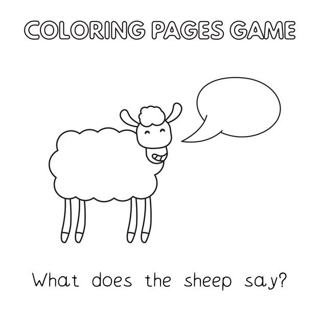 Cartoon sheep coloring book