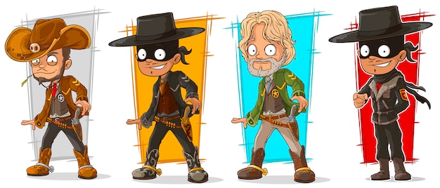 Cartoon sheriff en cowboy karakter