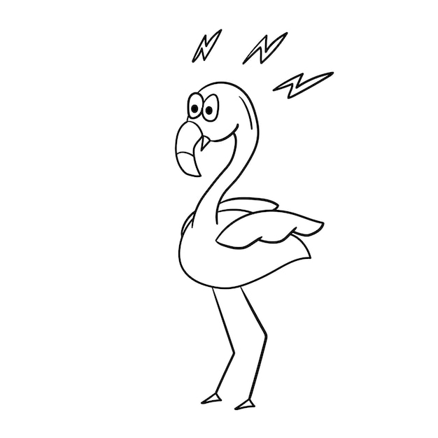 Cartoon shocked flamingo flamingo cute flamingo cartoon sticker