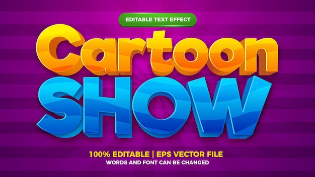Cartoon show komisch spel bewerkbare teksteffect stijlsjabloon