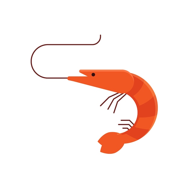 Cartoon Shrimp Vector Icon