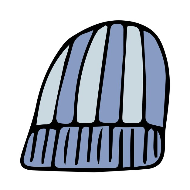 Vector cartoon silhouette of a knitted hat clothes for a hat with christmas and new year