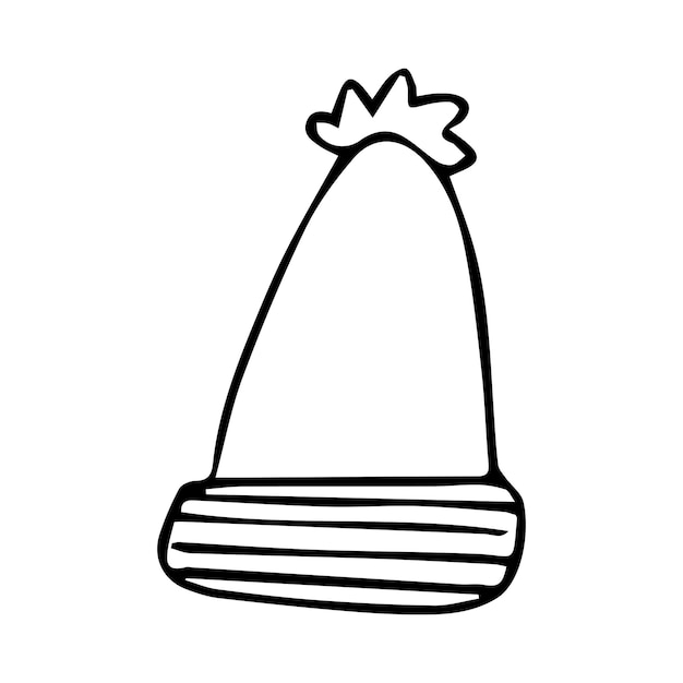 Cartoon silhouette of a knitted hat clothes for a hat with Christmas and new year