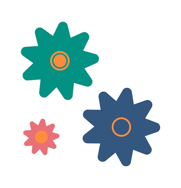 Cartoon Simple Flowers Vector illustration