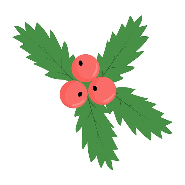 Vector cartoon simple mistletoe