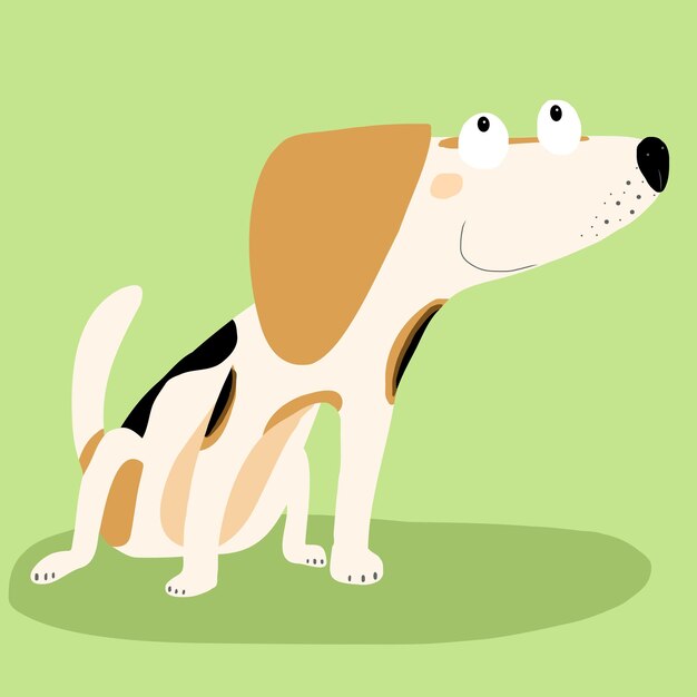 Vector cartoon of a sitting beagle dog breed vector illustration