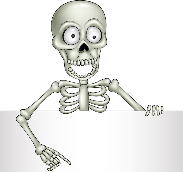 Cartoon skeleton leeg teken te houden