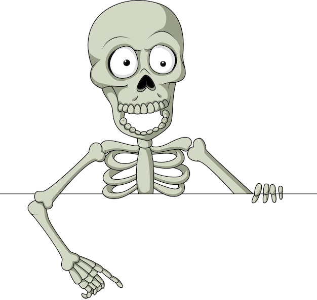 Cartoon skeleton leeg teken te houden