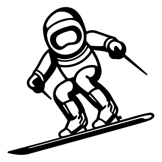 Vector cartoon skiër vector icoon cartoon skierder vector icoon