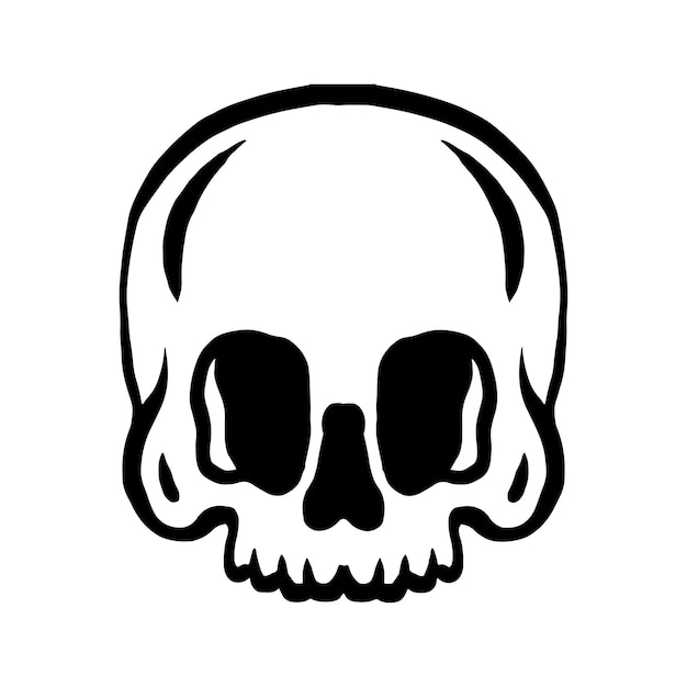 Vector cartoon skull vector illustration isolated on white background