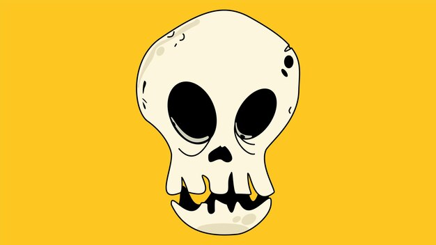 Premium Vector | A cartoon skull with a black eye and a white skull ...