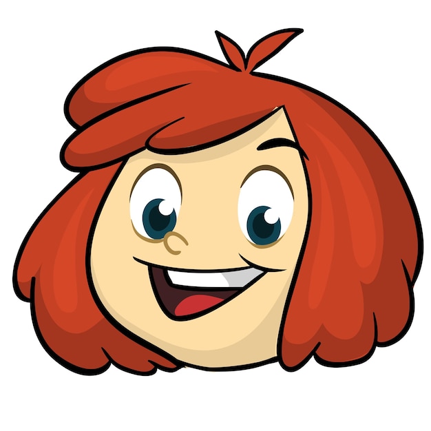 Vettore disegno animato di una ragazzina x avector di un giovane adolescente con disegno di una ragazza dai capelli rossi