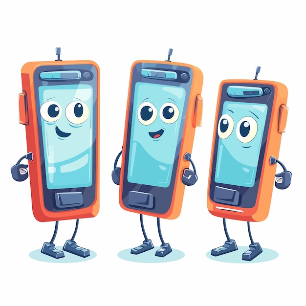 Vettore cartoon_smartphone_mascotfunny_mobile_phone