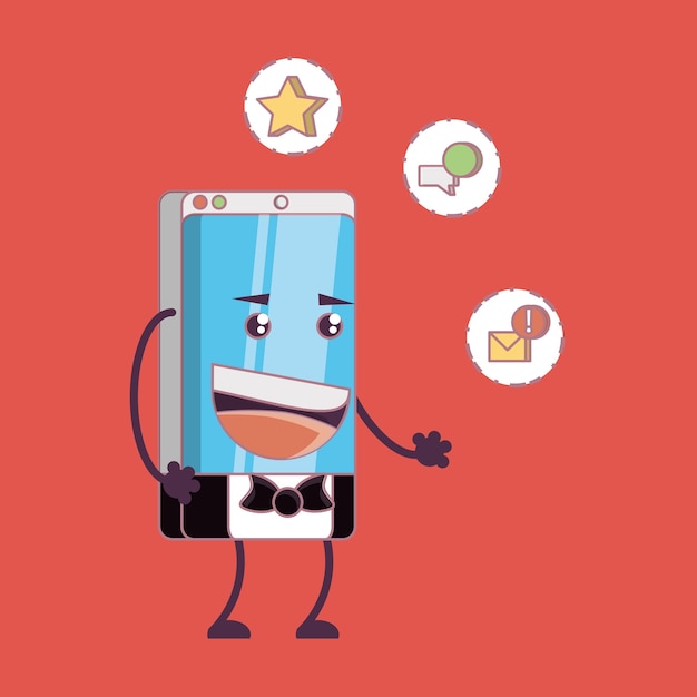 cartoon smartphones design