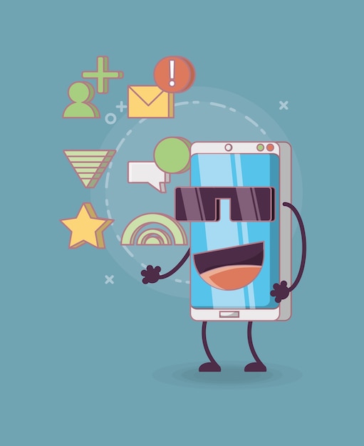 cartoon smartphones design