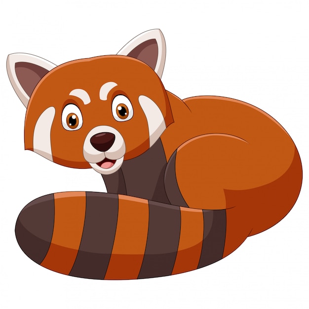 Cartoon smiling red panda 