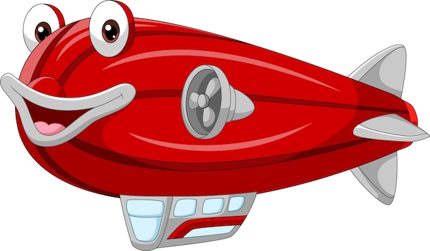 Cartoon sorridente rosso zeppelin mascotte