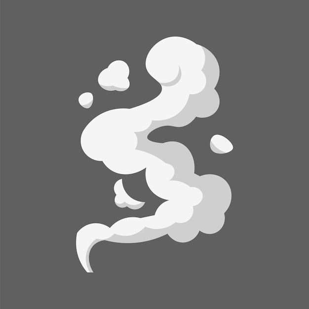 Vector cartoon smoke cloud comic stem effect vector fog silhouette set