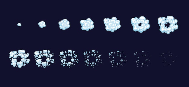 Вектор Мультяшный взрыв дыма игра спрайт анимационный эффект