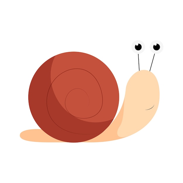 Cartoon snail vector illustration cute character for kids book