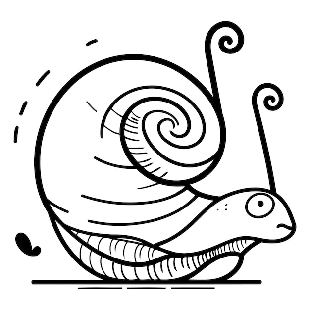 Vector cartoon snail vector illustration isolated on white background