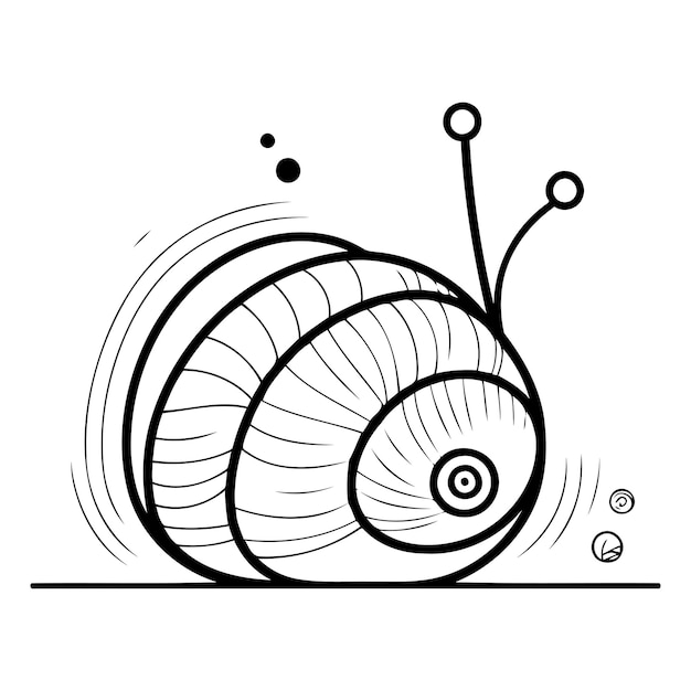 Cartoon snail on white background Vector illustration in flat style