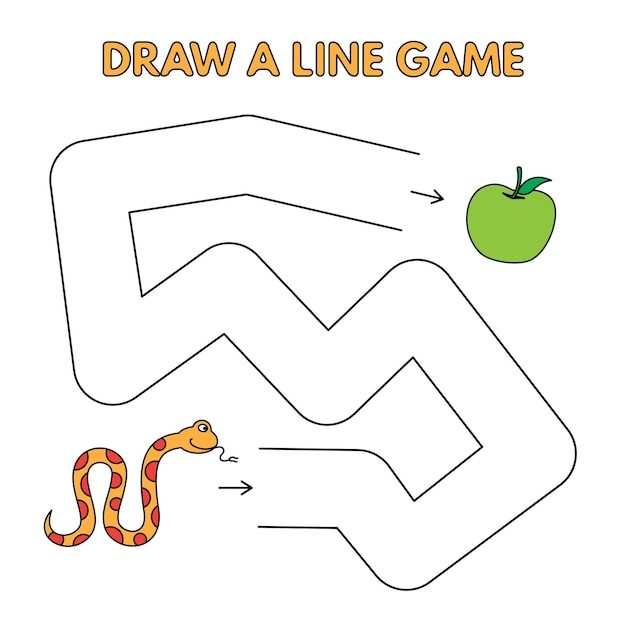 Cartoon Snake Draw a Line Game voor kinderen