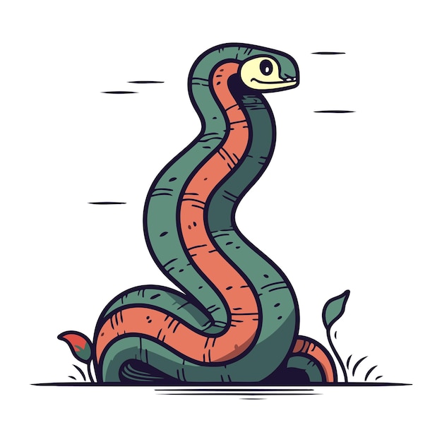 Vector cartoon snake vector illustration of a snake cartoon snake