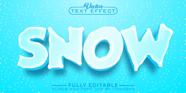 Modello di effetto di testo modificabile per la neve dei cartoni animati