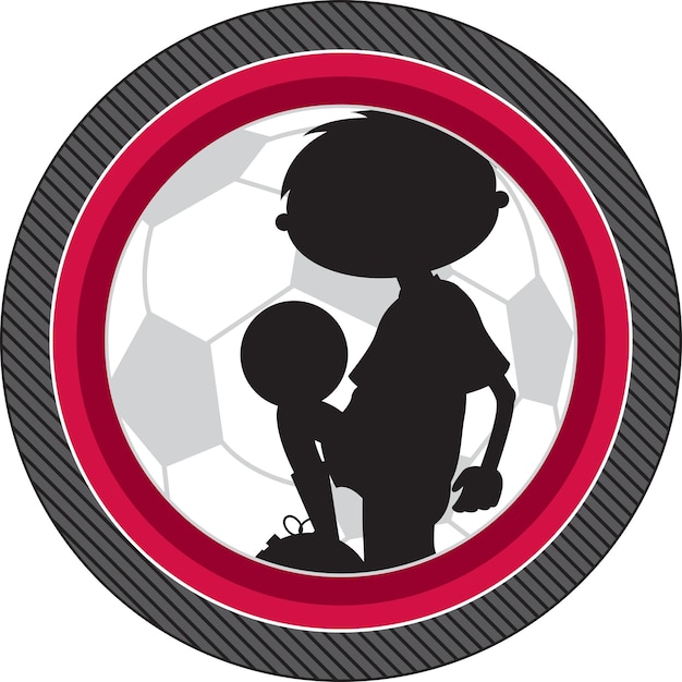 Cartoon Soccer Football Player in Silhouette Sports Illustration