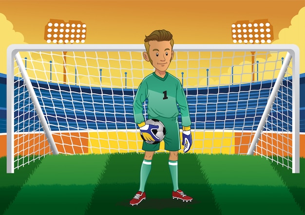 Cartoon soccer goalkeeper