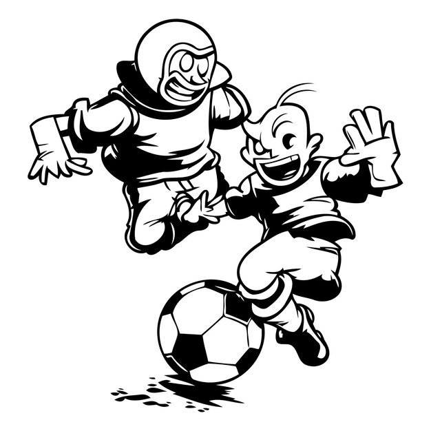 Vector cartoon soccer player kicking the ball vector illustration of a soccer player kicking the ball