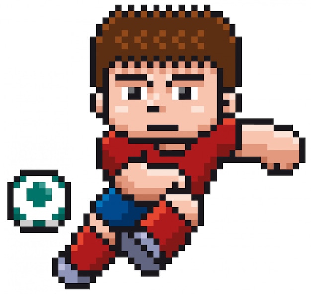 Cartoon soccer player - pixel design