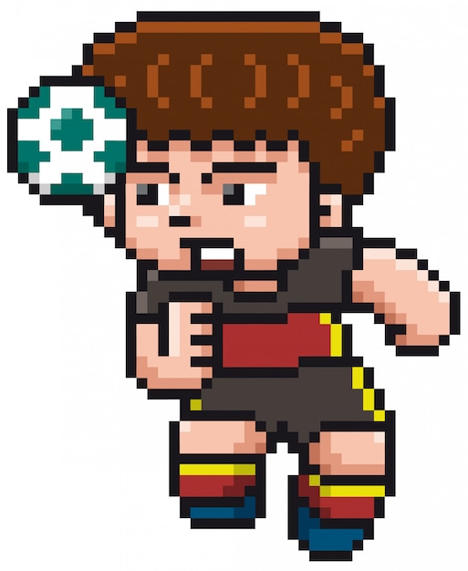 Vettore cartoon soccer player - pixel design