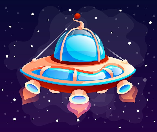 Vector cartoon space object spaceship