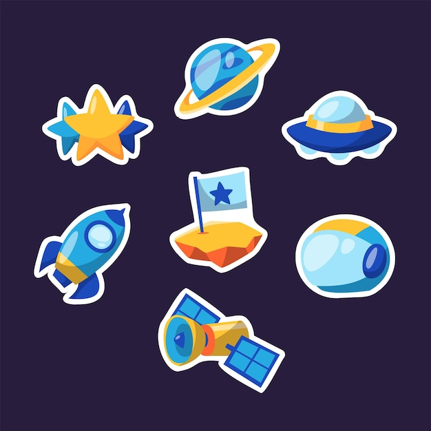 Космический набор наклейки для мультфильмов