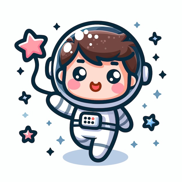 A cartoon of a space suit with a star on it