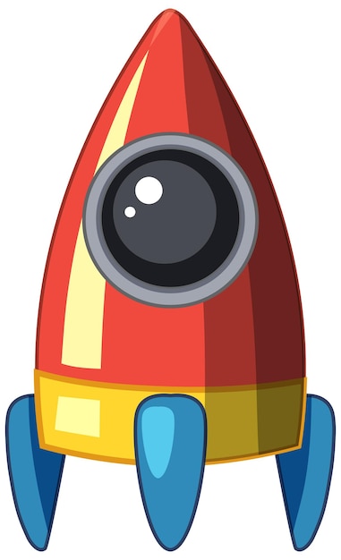 Vector cartoon spaceship on white background