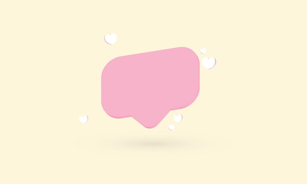 Cartoon speech bubble with floating hearts and copyspace Valentines day Social media notification
