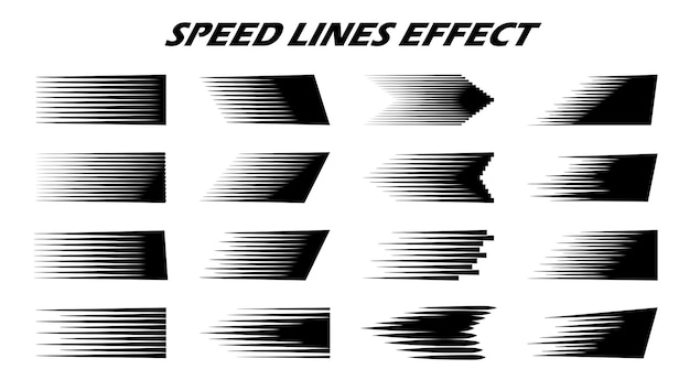 Vector cartoon speed lines high speed movement