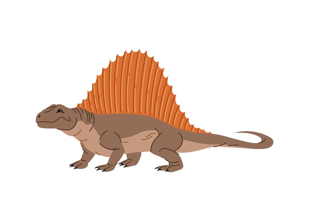 Vector cartoon spinosaurus therapod dinosaur spines back